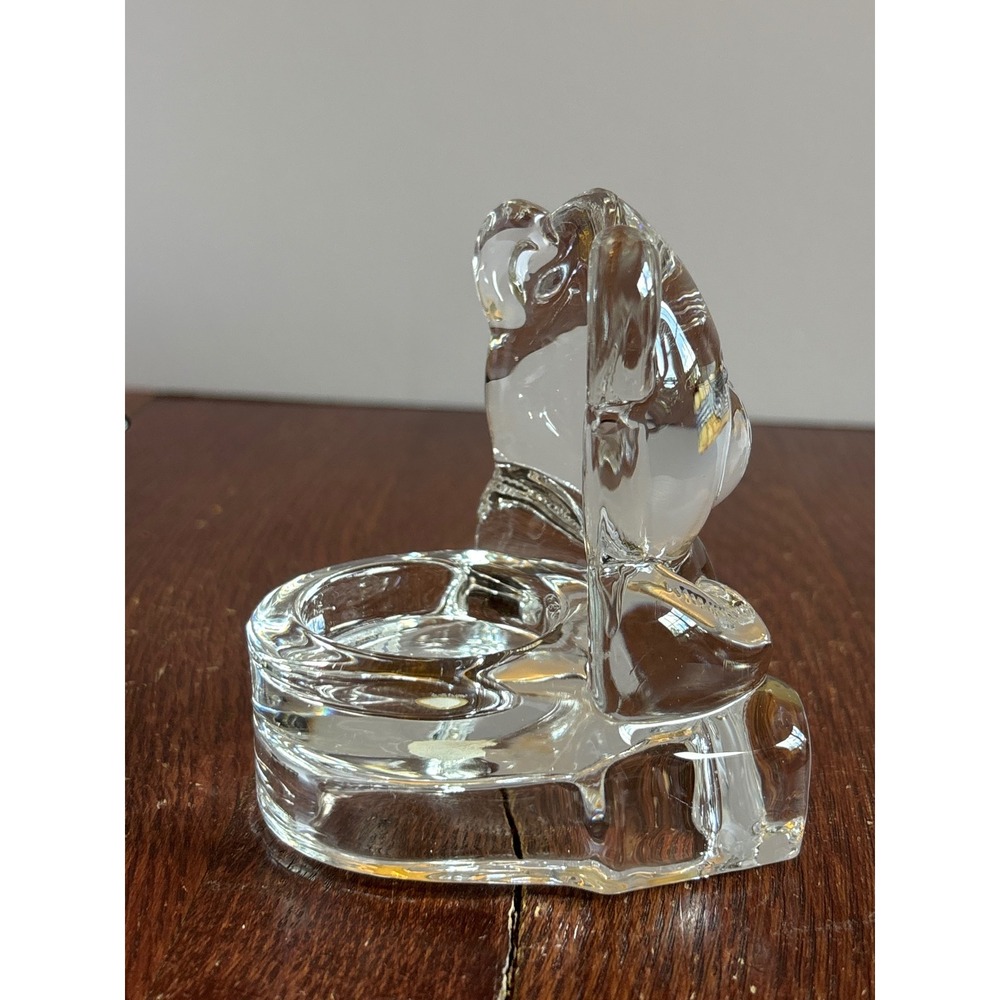 PartyLite Clear Glass Teddy Bear Tea Light Votive Candle Holder Vintage P0425 - Picture 6 of 7